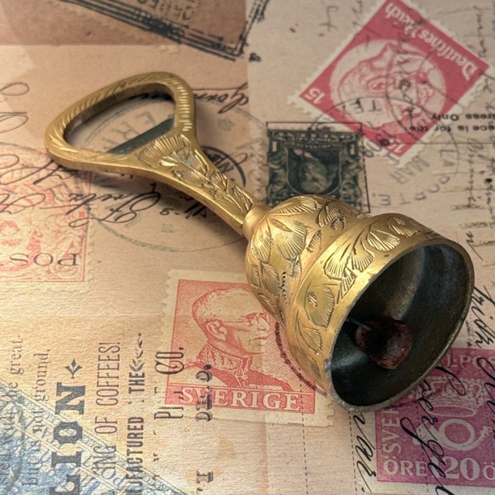 VINTAGE Brass Bell with Ringer Bottle Opener Collectible - Picture 4 of 7